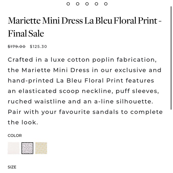 NWT Faithfull the Brand Mariette Mini Dress La Bleu Floral Print - Size Medium - Picture 5 of 12